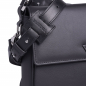Preview: Schultertasche aus glattem Kalbsleder schwarz